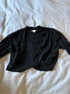 Xhilaration Black Open-Front Cropped Cardigan